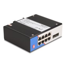 DeLOCK Commutateur Ethernet industriel Gigabit, 8 ports RJ45, 2 ports SFP pour rail DIN