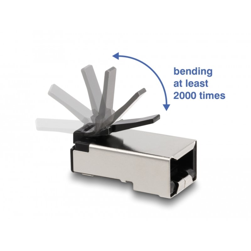 RJ45 Modularer Stecker mit robuster Rastnase Cat.6 und Knickschutztülle 50er Set