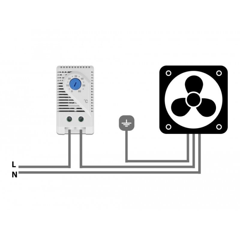Thermostat mit Öffner-Kontakt für Hutschiene