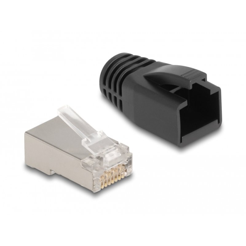 RJ50 Modularer Stecker Cat.5e mit Knickschutztülle 25er Set