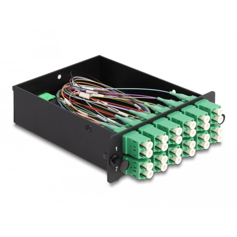 DeLOCK Fiber Optic HD (High Density) Cassette MPO male to 12 x LC Duplex female, 24 fibers, Single-mode, Polarity A,