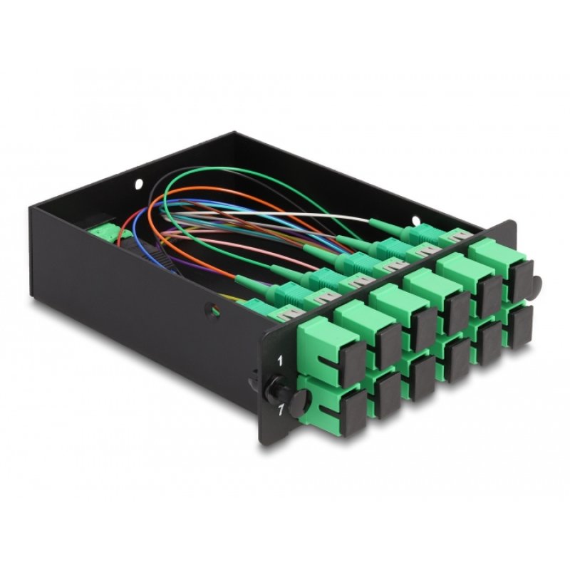 DeLOCK Fiber Optic HD (High Density) Cassette MPO male to 12 x SC Simplex female, 12 fibers, Single-mode, Polarity A,