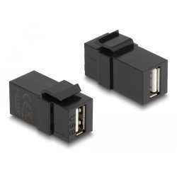 DeLOCK Module Keystone USB 2.0 A femelle USB 2.0 A femelle noir
