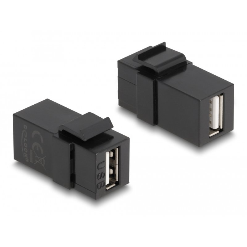 DeLOCK Module Keystone USB 2.0 A femelle USB 2.0 A femelle noir