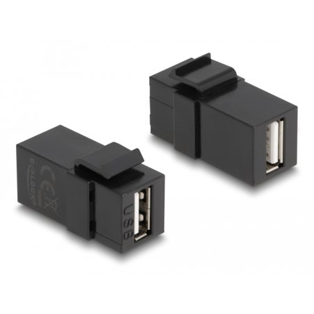 DeLOCK Keystone Module USB 2.0 A female to USB 2.0 A female black