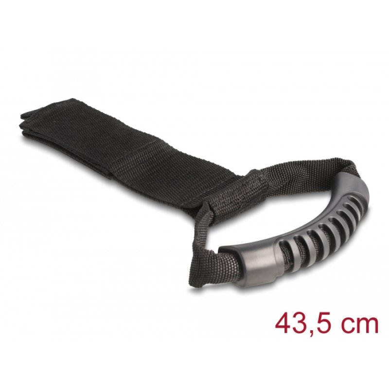 DeLOCK Sangle de transport avec attache de bande scratch L 435 x l 50 mm, noir, 2 unités