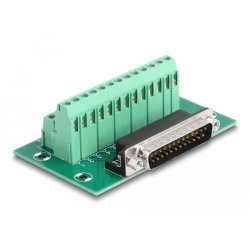 DeLOCK D-Sub 25 pin male to Terminal Block for DIN rail