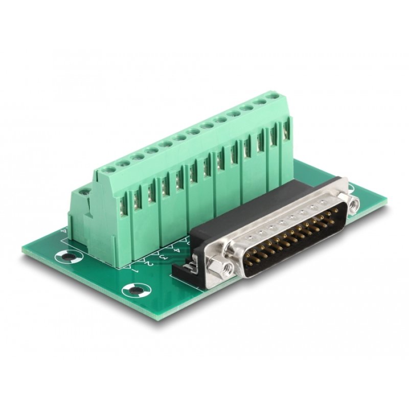 DeLOCK D-Sub 25 pin male to Terminal Block for DIN rail