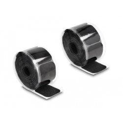 DeLOCK Hook-and-loop pad on roll self-adhesive 45 x 50 mm - length 3 m black