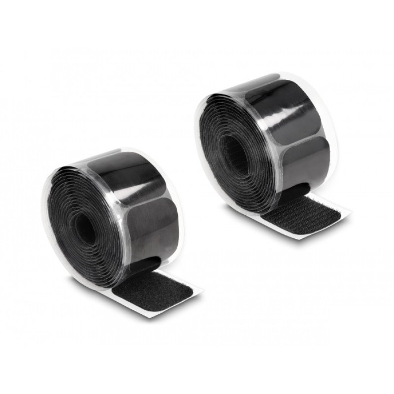 DeLOCK Patins de scratch sur rouleau autoadhésif, 45 x 50 mm, longueur 3 m, noir