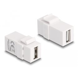 DeLOCK Keystone Module USB 2.0 A female to USB 2.0 A female white