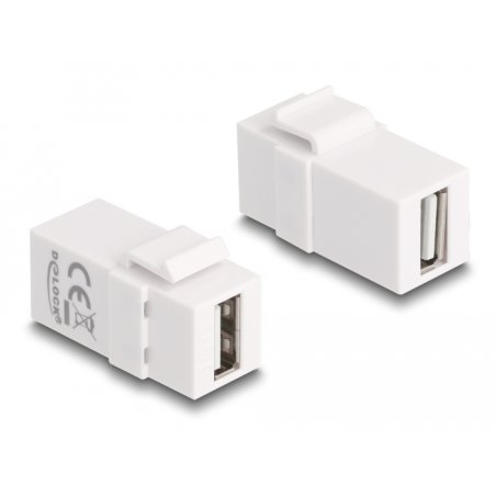 DeLOCK Keystone Module USB 2.0 A female to USB 2.0 A female white