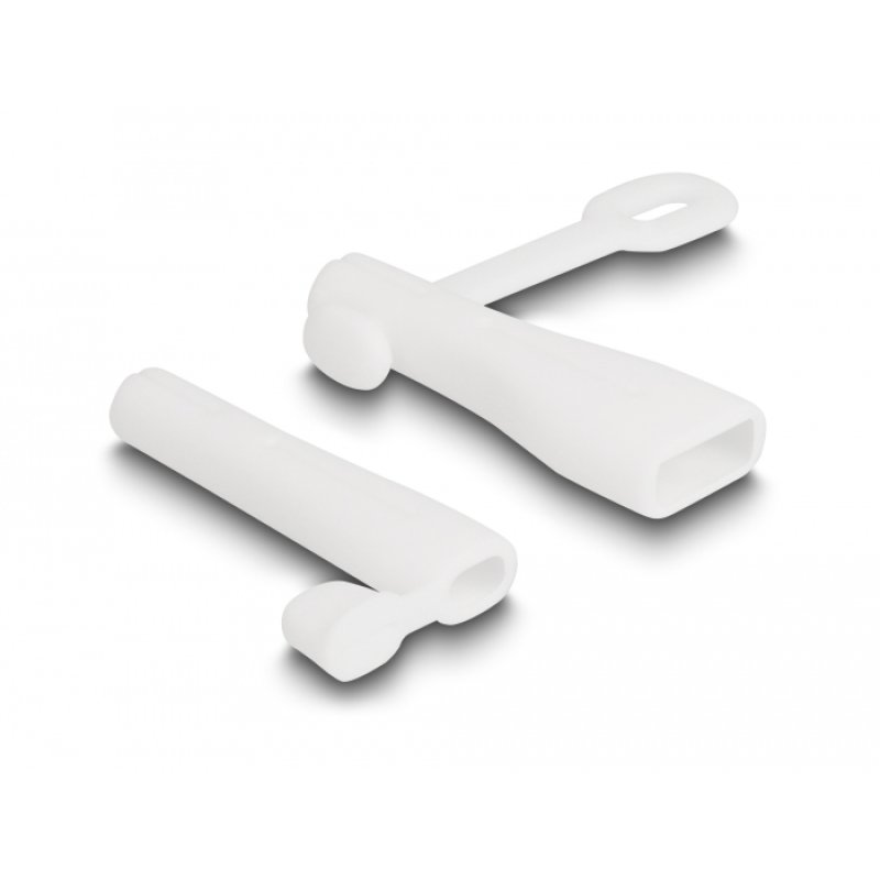 DeLOCK Cache-poussière pour USB Type-A mâle et Apple Lightning mâle, set de 2 unités, blanc