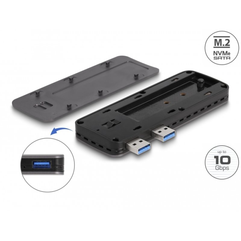 DeLOCK USB 3.2 Gen 2 Enclosure for PlayStation5 with M.2 NVMe Slot - tool free
