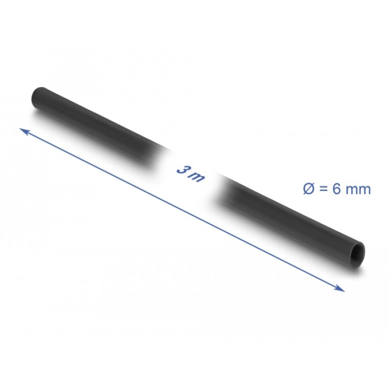 DeLOCK PVC Insulating Sleeve 3 m x 6 mm black