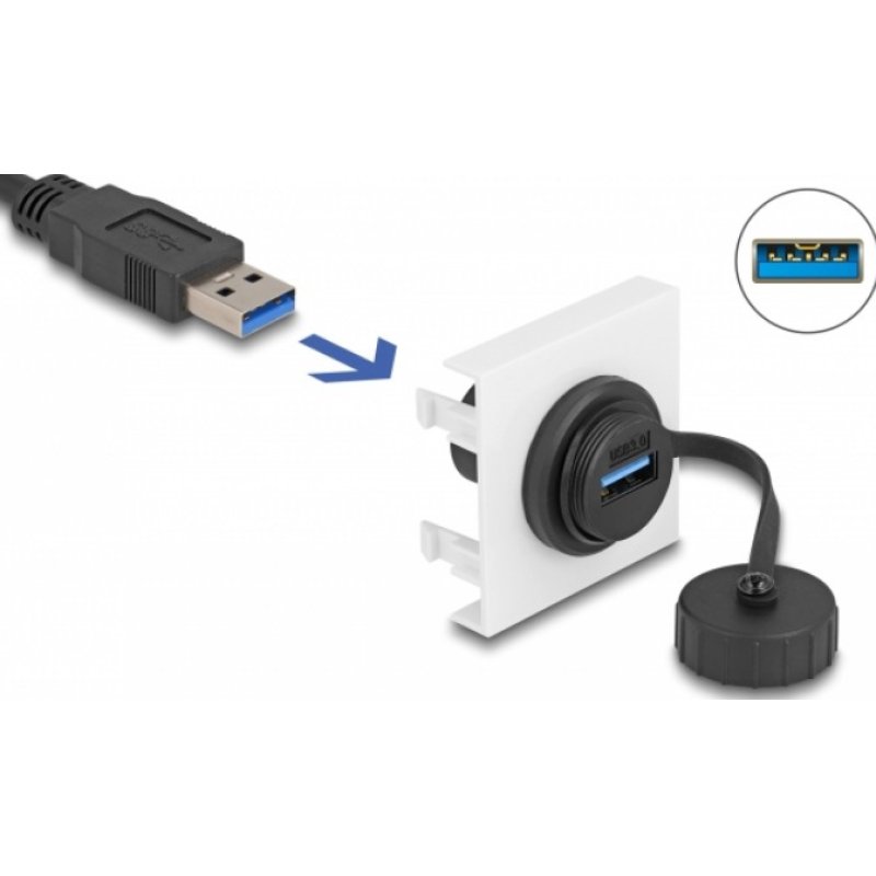 DeLOCK Easy 45 Module SuperSpeed USB 5 Gbps (USB 3.2 Gen 1) USB Type-A female, 45 x 45 mm