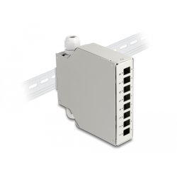 DeLOCK Fiber Optic Distribution Box for DIN rail 8 port grey