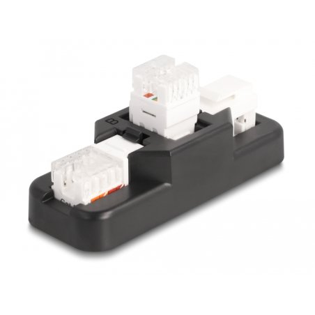Keystone LSA Set mit Auflegehalterung RJ45 / RJ11 Cat.6 schwarz