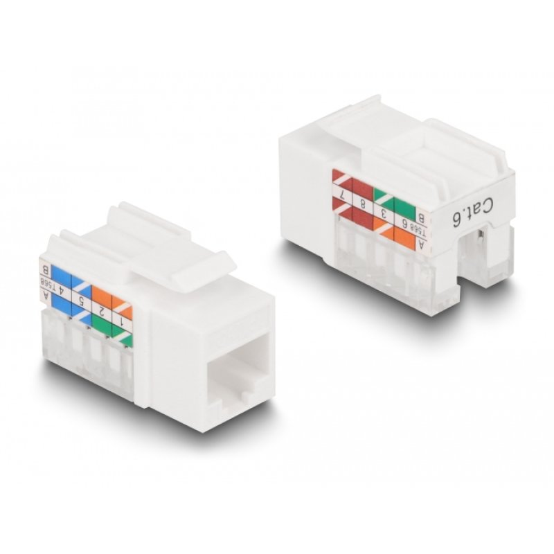 DeLOCK Set Keystone LSA avec rétenteur clippé RJ45 / RJ11, Cat.6, noir