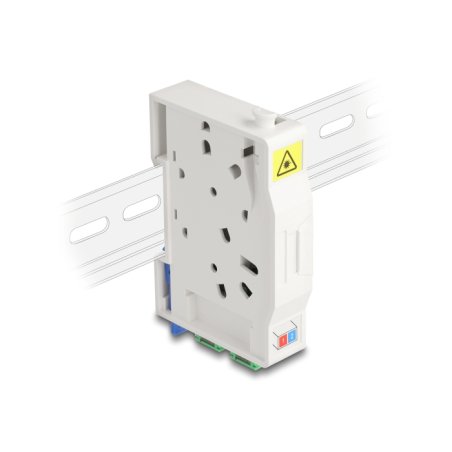 DeLOCK Boitier de connexion de fibre optique pour rail DIN avec support d’épissure et 2 x coupleurs SC Simplex