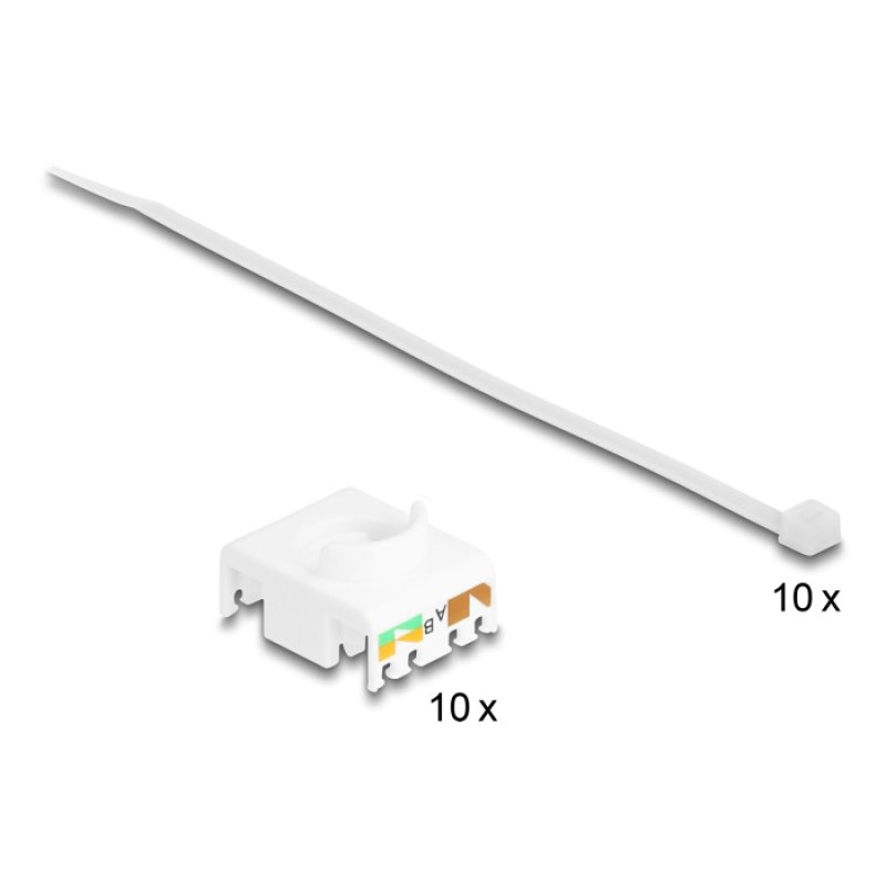 DeLOCK Module Keystone RJ45 femelle à LSA Cat.6A, sans outil, bleu, set de 10 unités