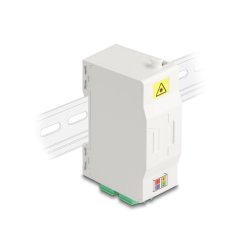 LWL Anschlussdose für Hutschiene mit Spleißhalter und 4 x LC Duplex Kupplung