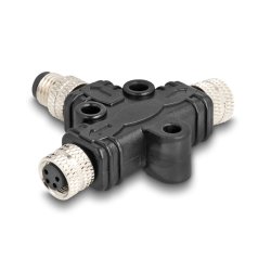 DeLOCK Diviseur M8 T- codé A, 4 broches 1 x mâles vers 2 x connexions femelle parallèles