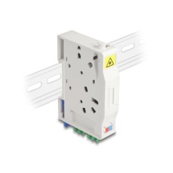 DeLOCK Optical Fiber Connection Box for DIN rail with splice holder and 2 x LC Duplex coupler