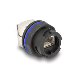 RJ45 Cat.6A Einbaubuchse mit LSA Anschluss schwarz