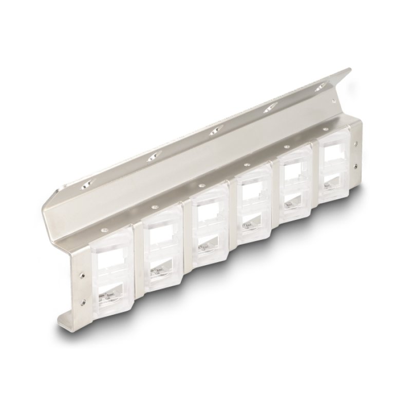 DeLOCK Support Keystone Holder 12 ports pour racks 10″ et 19″ et montage mural pivotant