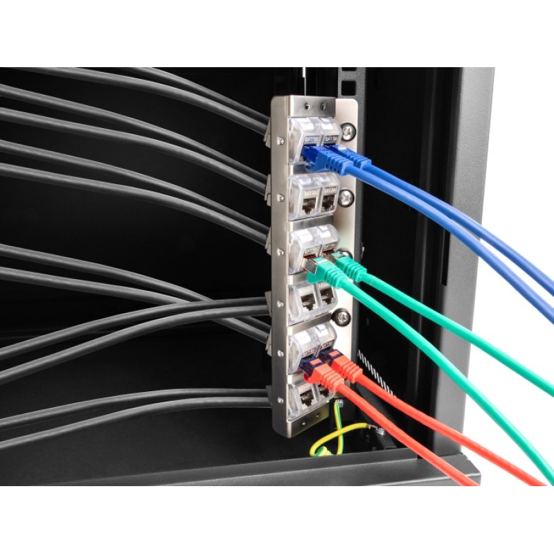 DeLOCK Support Keystone Holder 12 ports pour racks 10″ et 19″ et montage mural pivotant