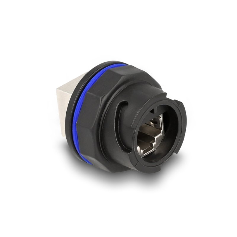 RJ45 Cat.6A Einbaubuchse / Kupplung schwarz