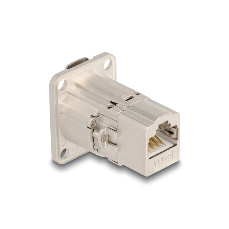D-Typ RJ45 Einbaubuchse / Kupplung Cat.6A STP Metall