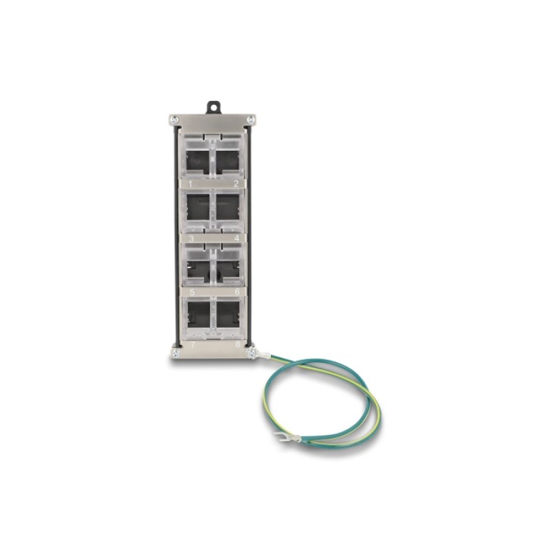 DeLOCK Support Keystone 8 ports pivotant pour rail DIN rail montage mural
