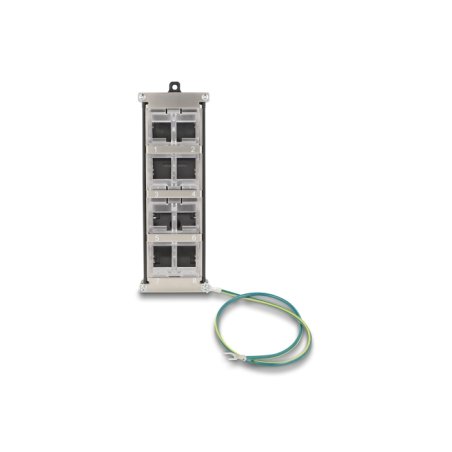 DeLOCK Support Keystone 8 ports pivotant pour rail DIN rail montage mural