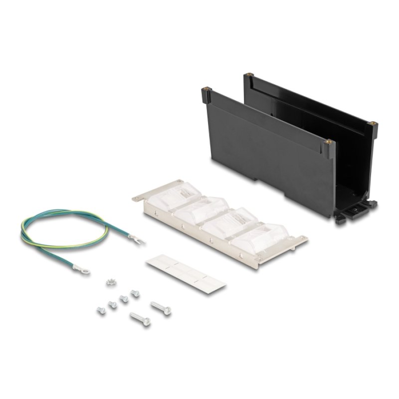 DeLOCK Support Keystone 8 ports pivotant pour rail DIN rail montage mural