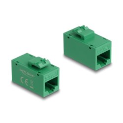 Keystone Modul RJ45 Buchse zu RJ45 Buchse Cat.6A UTP grün