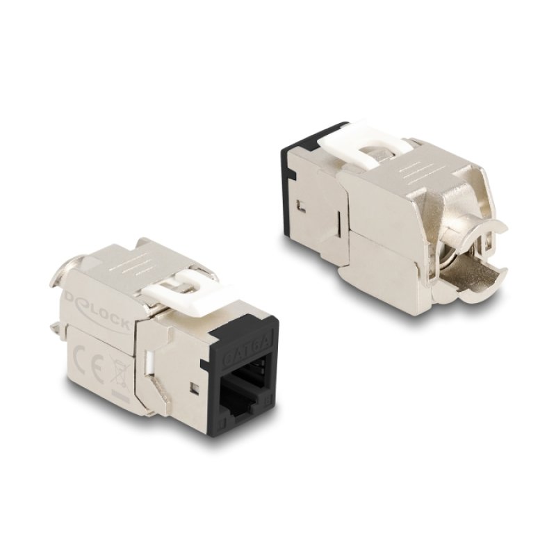 Keystone Modul RJ45 Buchse zu LSA Cat.6A werkzeugfrei schwarz Set 10 Stück