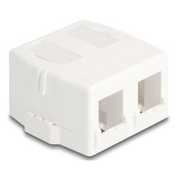 Keystone Leergehäuse 2 Port mit magnetischer Unterseite, weiß