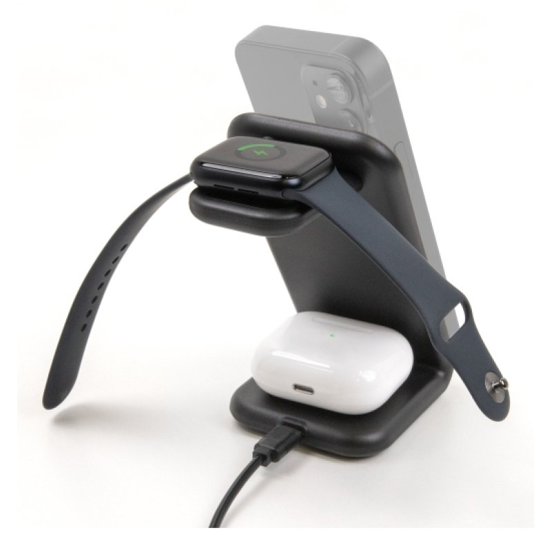 DeLOCK 66941 chargeur d'appareils mobiles Casques, Smartphone, Smartwatch Noir USB Recharge sans fil Charge rapide