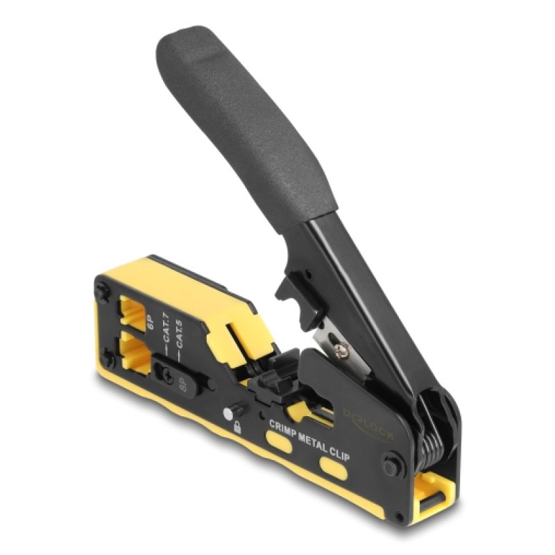 Crimpzange für 6P/8P RJ45/RJ11 Stecker Cat. 5/6/7 mit Klinge und Abisolierer