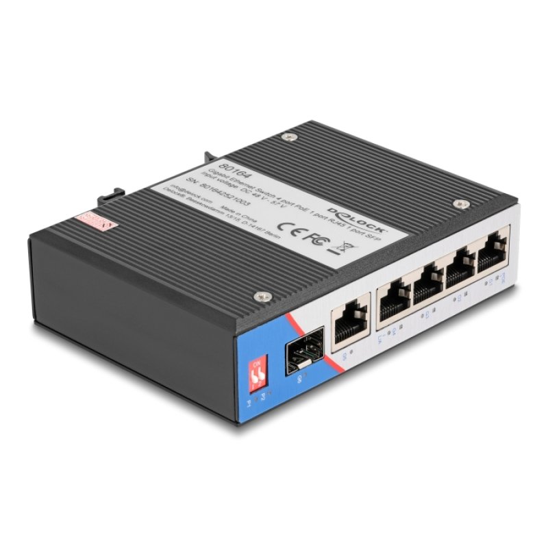 DeLOCK 80164 commutateur réseau Gigabit Ethernet (10/100/1000) Connexion Ethernet, supportant l'alimentation via ce