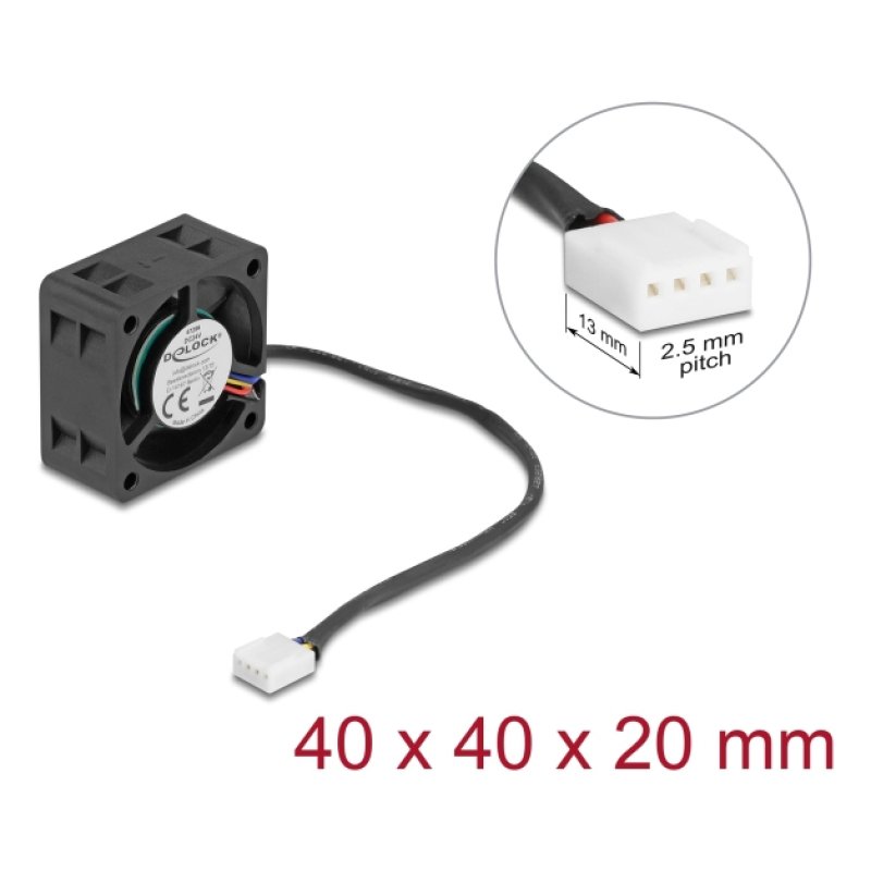 Axiallüfter 24 V DC, 40 x 40 x 20 mm schwarz