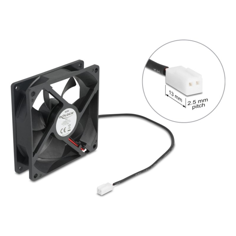 DeLOCK 67291 computer cooling system Computer case Fan 9.2 cm Black 1 pc(s)