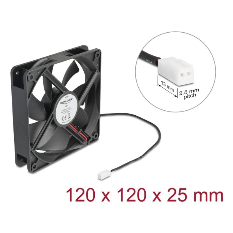 Axiallüfter 5 V DC, 120 x 120 x 25 mm schwarz