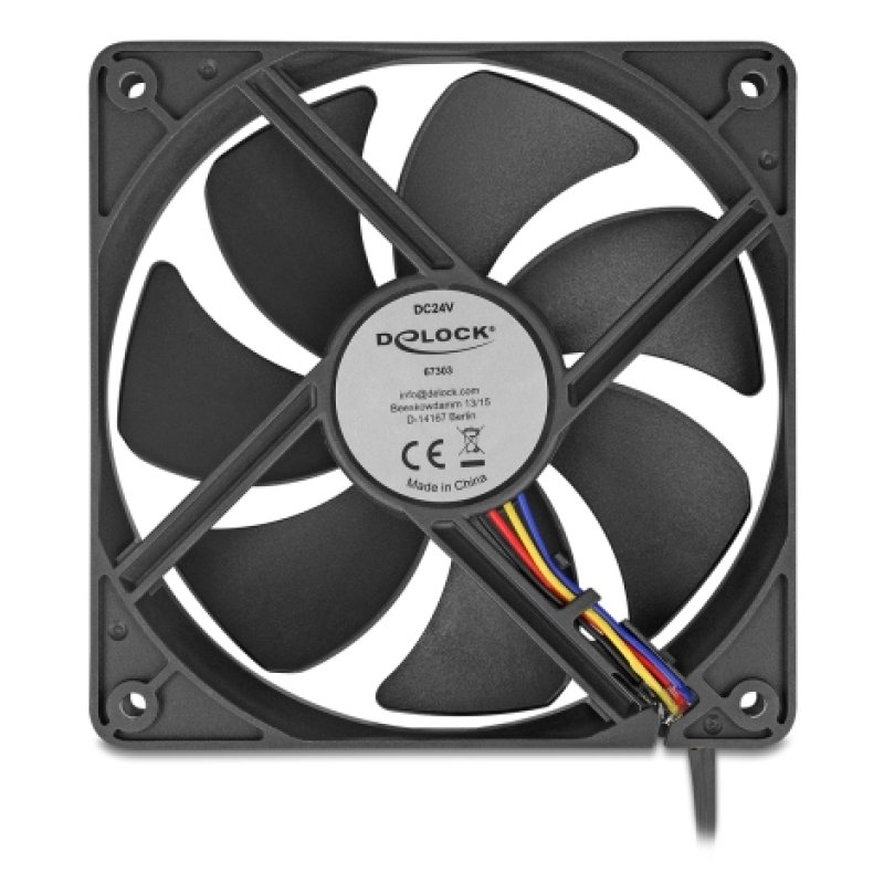 DeLOCK 67303 système de refroidissement d’ordinateur Boitier PC Ventilateur 12 cm Noir 1 pièce(s)