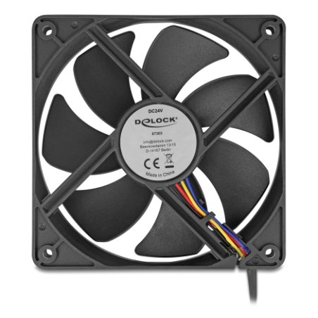 DeLOCK 67303 computer cooling system Computer case Fan 12 cm Black 1 pc(s)