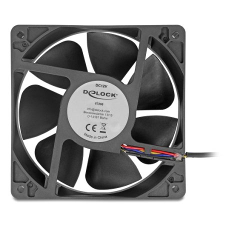 DeLOCK 67298 computer cooling system Computer case Fan 12 cm Black 1 pc(s)