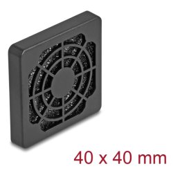 Lüftergitter mit Staubfilter 40 x 40 mm schwarz