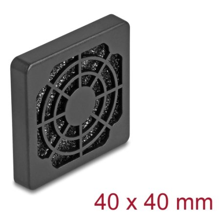 Lüftergitter mit Staubfilter 40 x 40 mm schwarz
